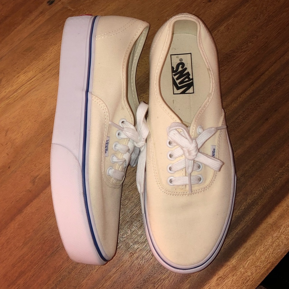 Vans Platform Tan/Light Yellow with Royal Blue